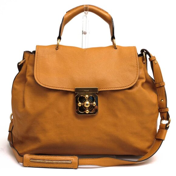 Auth Chloe Elsie handbag in Brown Cowhide Calf Leather in Good Condition - Picture 1 of 8